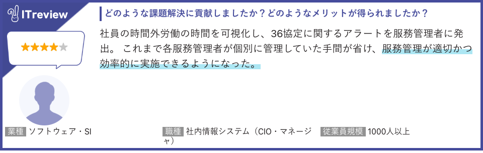 ソフトウェア・SI企業：時間外労働管理を効率化